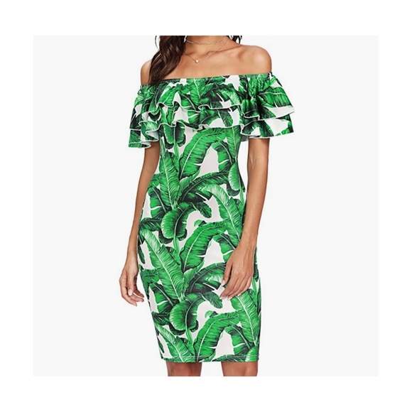 NWOT Ruffle Off Shoulder Dress - Picture 3 of 3